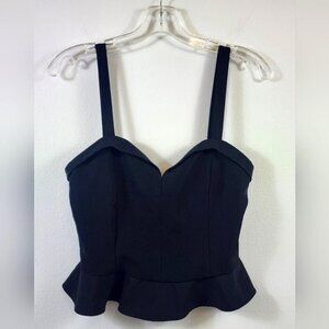 Bershka Women's Black Sweetheart Halter Top, Size Large